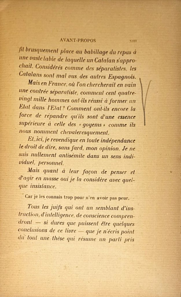 Page of typed text in French